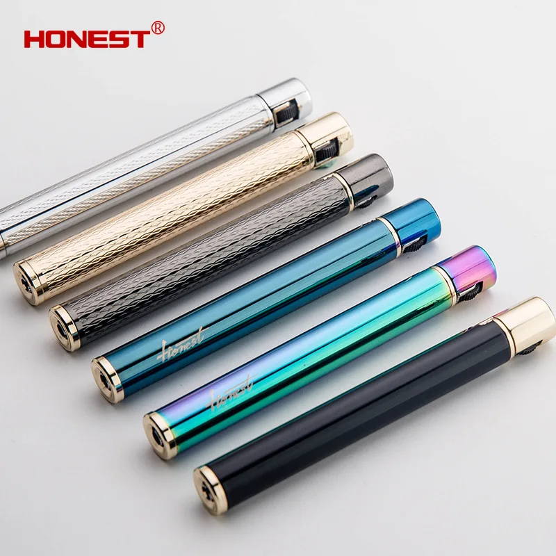 Honest Mini Thin Refillable Gas Lighters Men Women Creative Slim Lighter