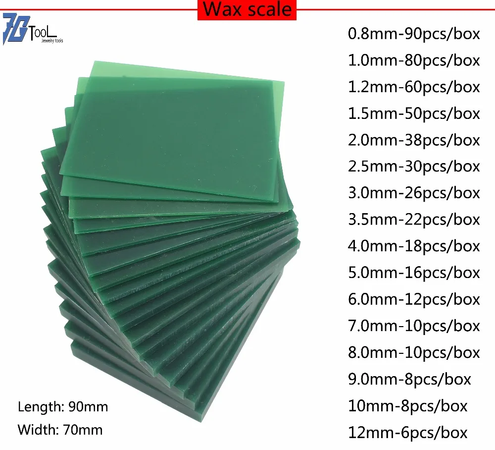 Imagem -02 - Jóias Modelo Cera de Escultura Magreza Cera Escala Ferramentas de Escultura de Moldes Cera de Moldagem 0.8 Mm12 mm 70x90 mm