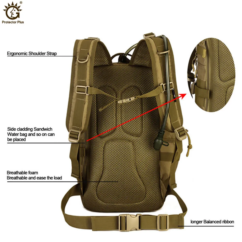 30L Tactics Backpack 900D Waterproof Multifunctional Men Backpack Rucksack for Hike Travel Backpack