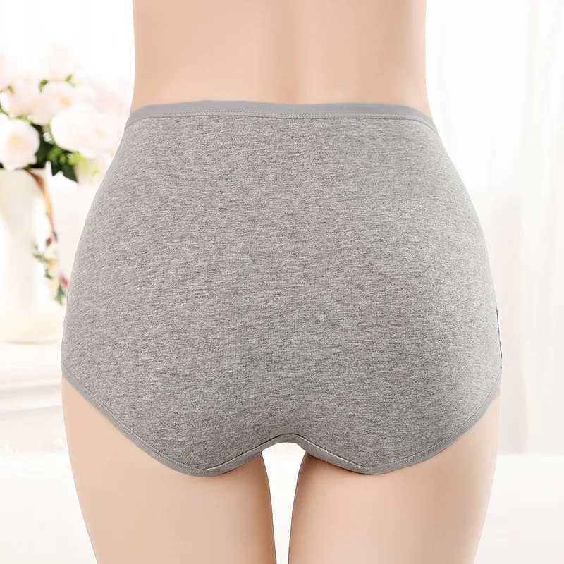 QA286 Hot Sale Cotton Panties High Waist Women Underwear Comfortable Solid Lingerie Control Waist Female Briefs Plus Size