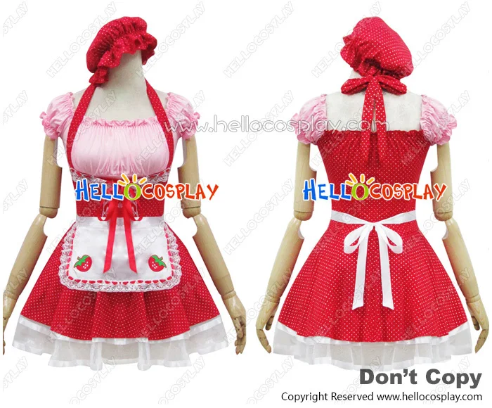 

Angel Feather Cute Strawberry Maid Dress Cosplay Costume H008