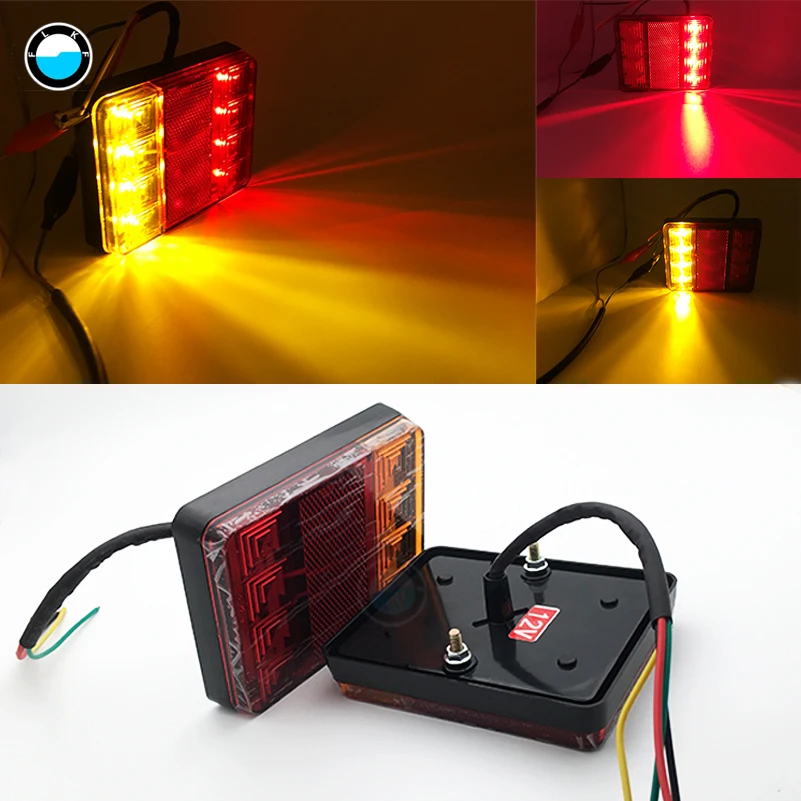 8 LEDS Car Truck Rear Tail Light Warning Lights Rear Lamps Waterproof Tailights Rear Parts for For Trailer Truck Car Lighting