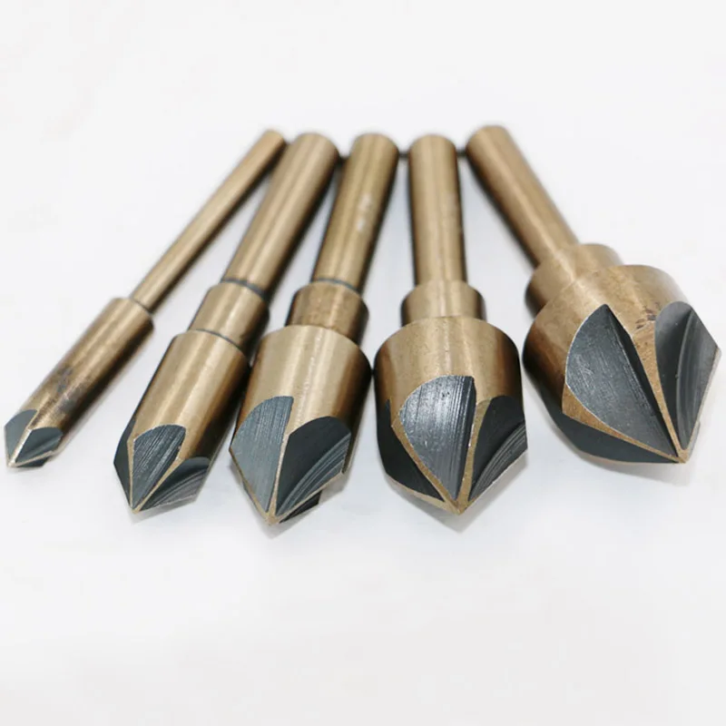 5 buah/lot 82 derajat 1/2 "1/4" 3/4 "3/8" 5/8 "Edge Chamfer Countersink mata bor ujung Mill Cutter tangan alat mata bor Countersink