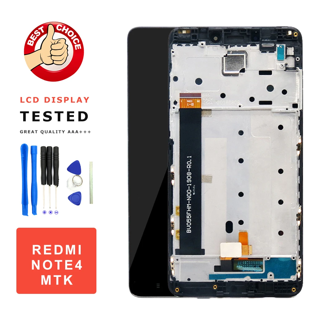 For Xiaomi Redmi Note 4 MTK Helio X20 Deca Core LCD Assembly Display Touch Screen With Frame for Xiaomi redmi Note 4 3G+32 4+64G