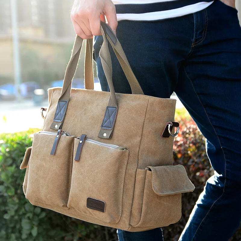 

2025 Casual Men handbag Man canvas Shoulder Business Bags Computer Laptop Tote Bag Men's Crossbody Bag Travel Bags Unisex