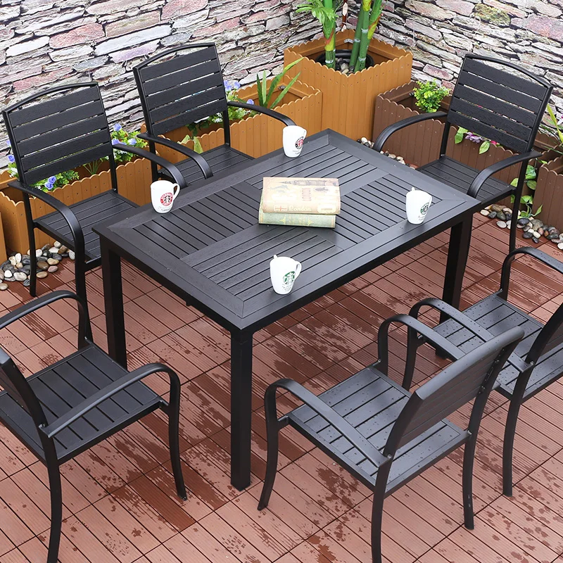 Outdoor Courtyard table and chairs combination, Leisure cafe Outdoor balcony Garden Corrosion plastic  tables and chairs