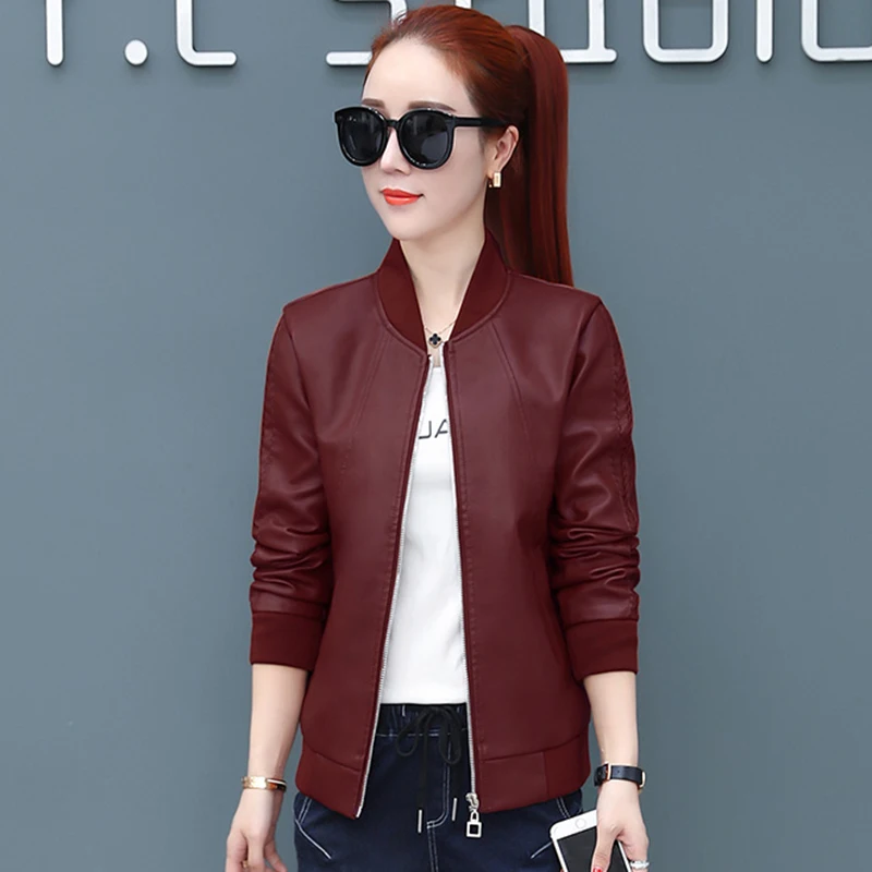 2018 New Design Loose PU Faux Leather Jacket Women Classic Moto Biker Jacket Autumn Ladies Coat Plus Size Outerwear FP1414