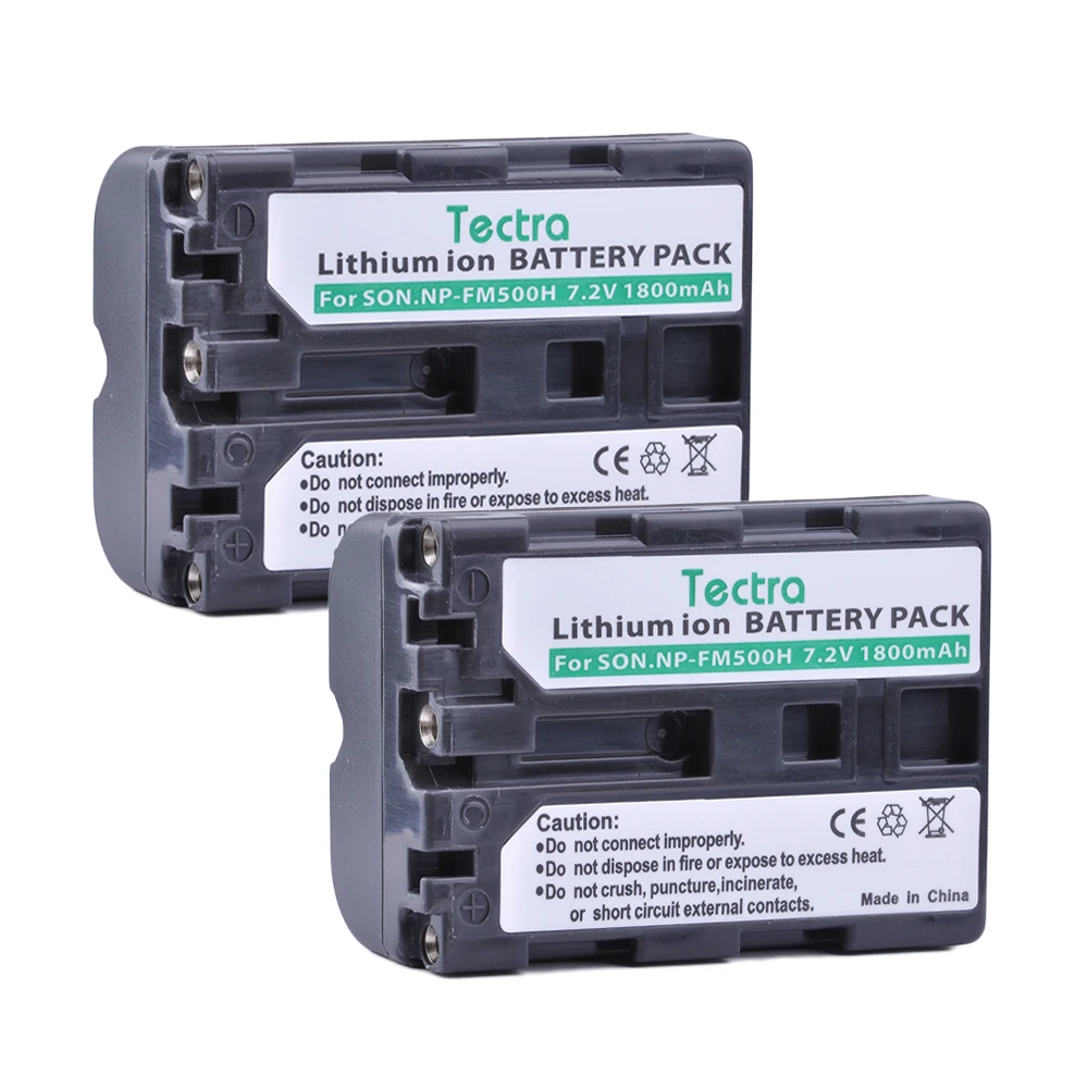 Tectra 7.2V/1800mAh 2PCS NP-FM500H FM500H 카메라 배터리 소니 알파 A58 DSLR-A350 A300 A350 A500 A550 A700