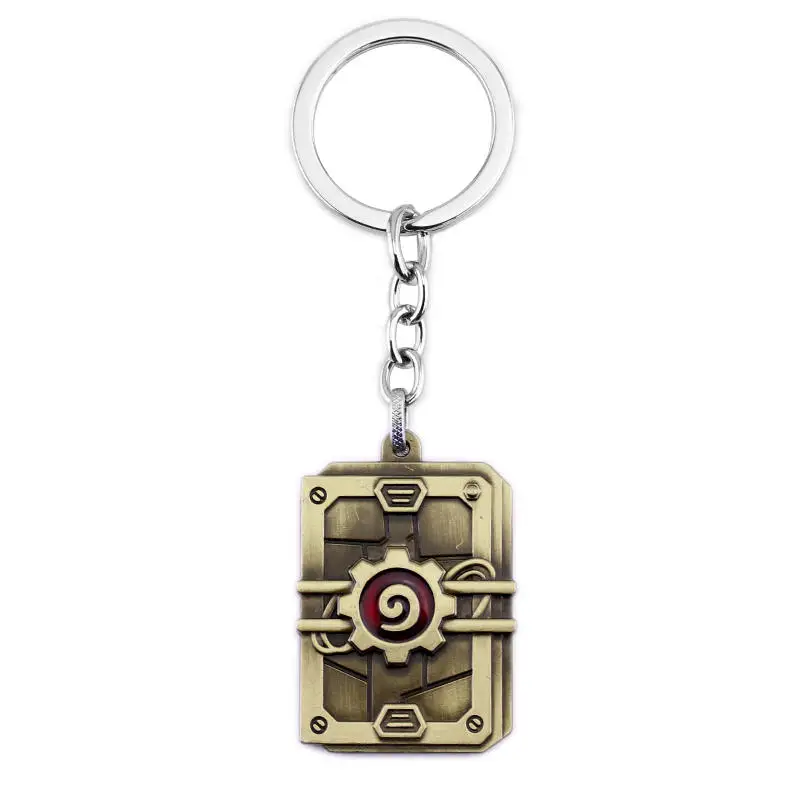 dongsheng 2 Color Square Hearthstone Keychain Heroes Of Warcraft Key Chain Ring Vintage Metal Keychain Hearthstone Jewelry