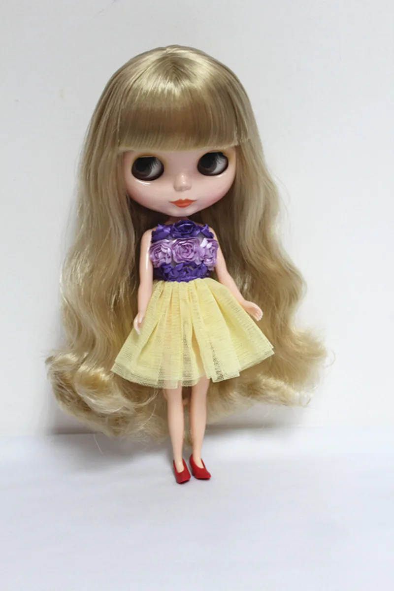 

Blygirl Blyth doll Nude doll light golden bangs hair 30cm ordinary body dolls for changing makeup can replace the joint body