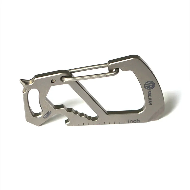

Multifunctional Quick-hanging Titanium Alloy Key Chain Outdoor Products Safety Hang Buckle EDC Pocket Tool Light And Portable