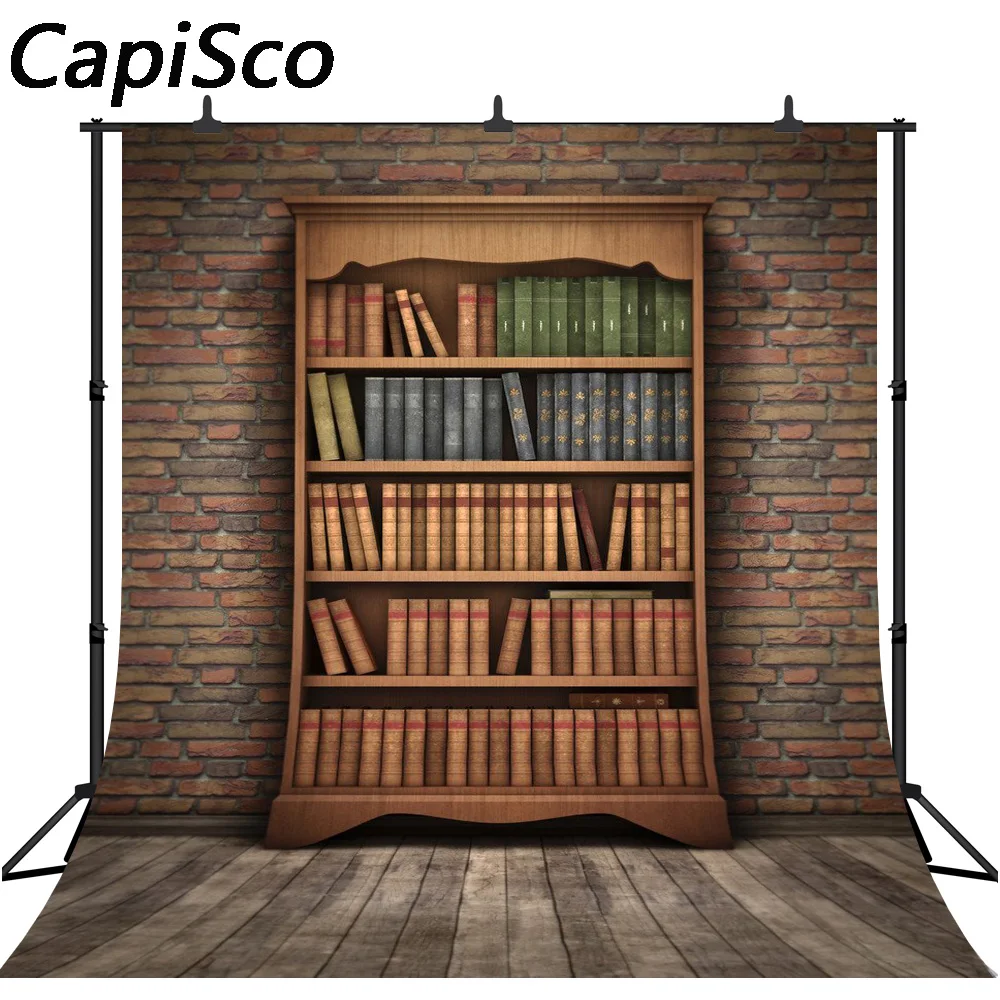 

Capisco деревянная книжная полка книги сцена фотографии фоны кирпичная стена фон пользовательские камеры фоны для фотостудии