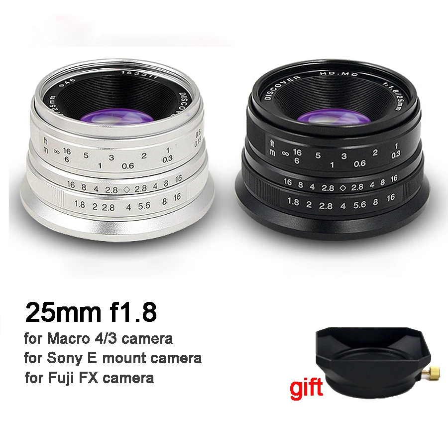 

25mm F/1.8 HD MC Manual Focus Prime Lens for Sony E Mount A6500 A7 A7RII A7III/ Micro 4/3 Cameras GH4 GH5 E-PL7/ Fuji X-T2 X-A2