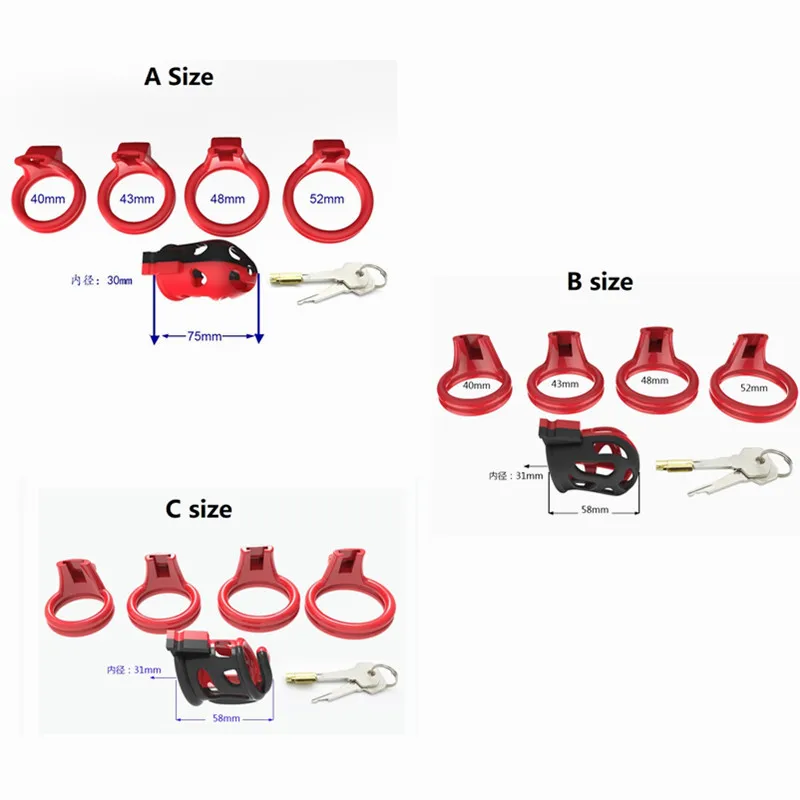 New 3 shape plastic Male cock lock penis with 4 rings  Chastity device cage CB6000S bondage restraint SM sex toy for men