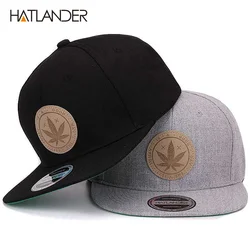 [Hatlander] maple sólido algodão snapback bonés feminino borda plana hip hop boné de beisebol ao ar livre osso gorras masculino bonés e chapéus