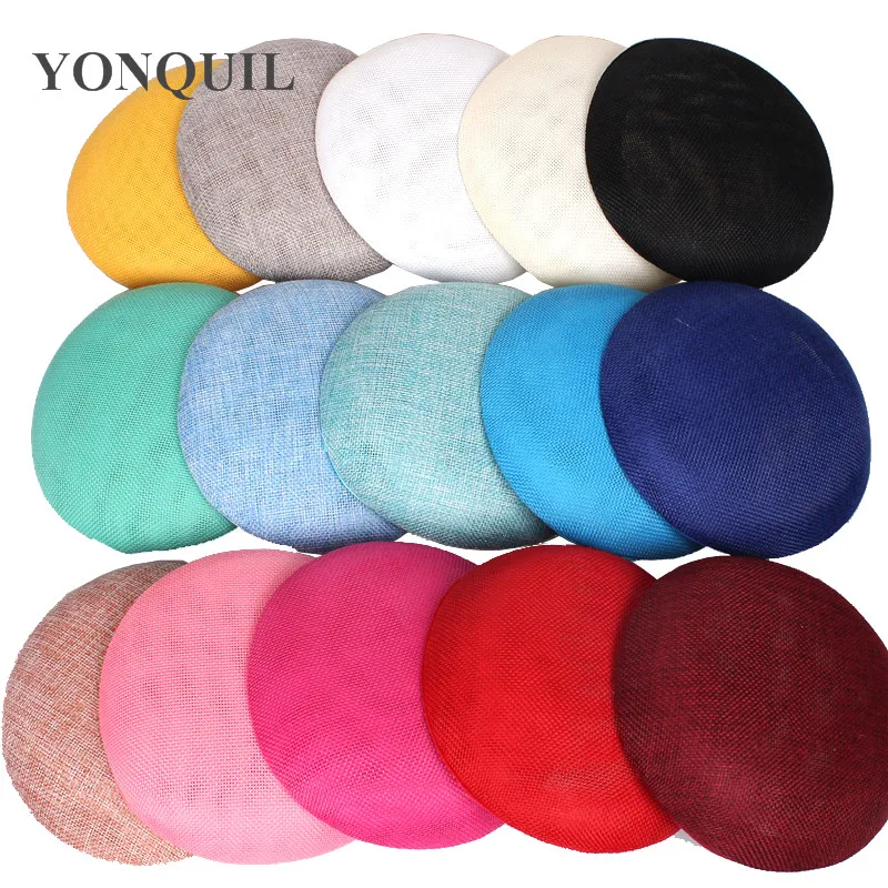 

15CM Imitation Sinamay Fascinator Base Party Hats DIY Hair Accessories Cocktail Headwear Bridal Hats Wedding Millinery 16 Colors