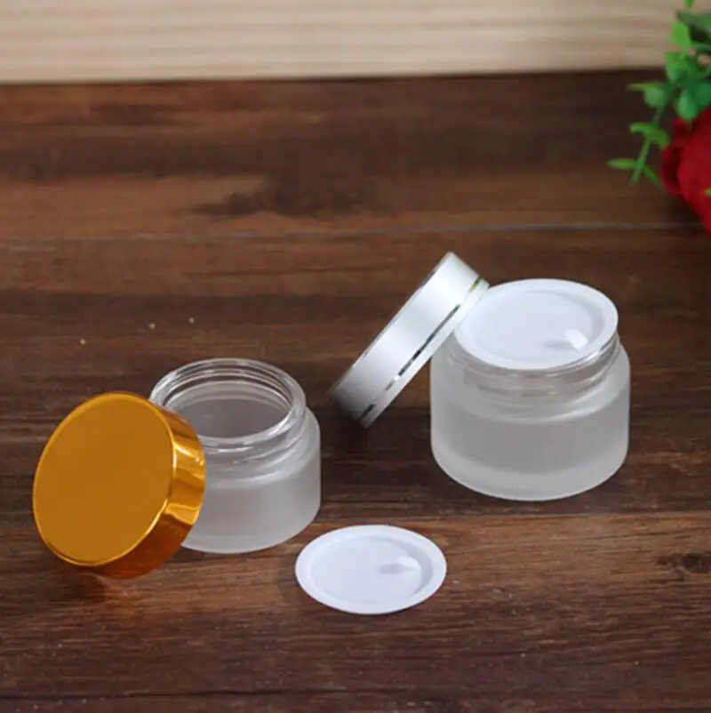 

5G Frost Glass Cream Jar with Silver Cap, 5g Cream Jar, Empty Glass Jar, Cosmetic Packing Bottle LX1086