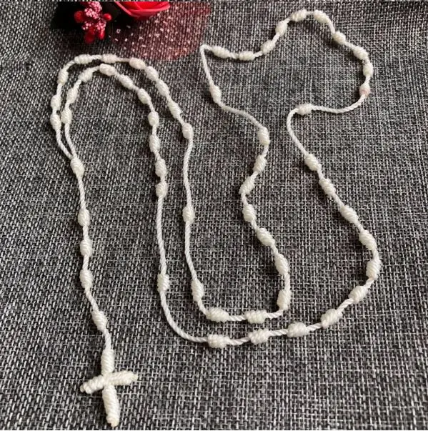 free shipping cord rosary/ knot rosary/ rope rosary necklace