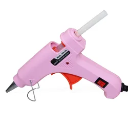 Pink Handy Professional High Temp Heater 20W Hot Glue Gun Repair Heat Tool With Hot Melt Glue Sticks