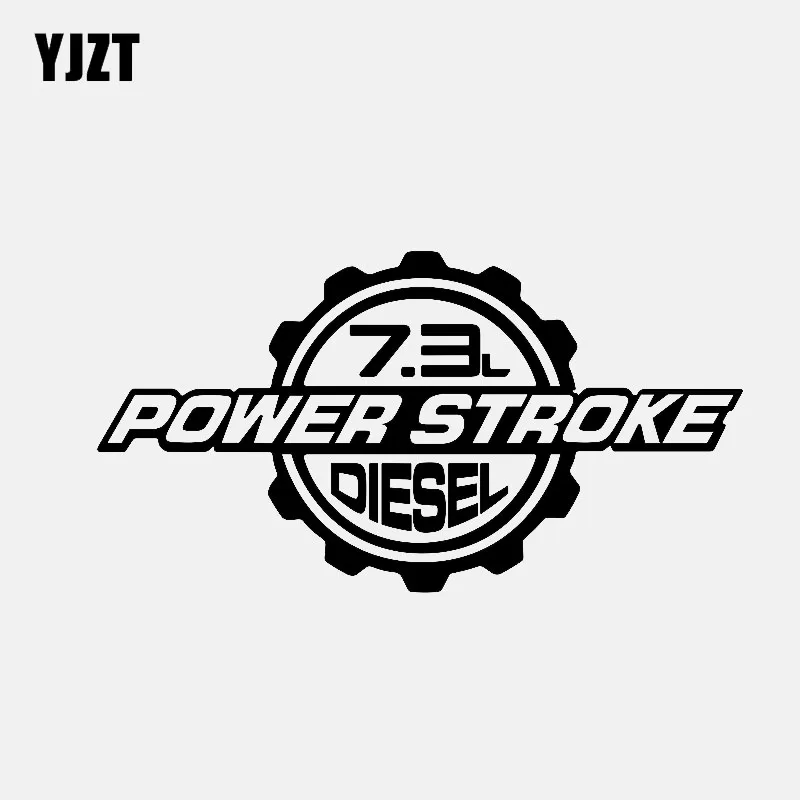 YJZT 16CM*8.4CM 7.3L POWER STROKE DIESEL Vinyl Decal Car Sticker Black/Silver C3-0903