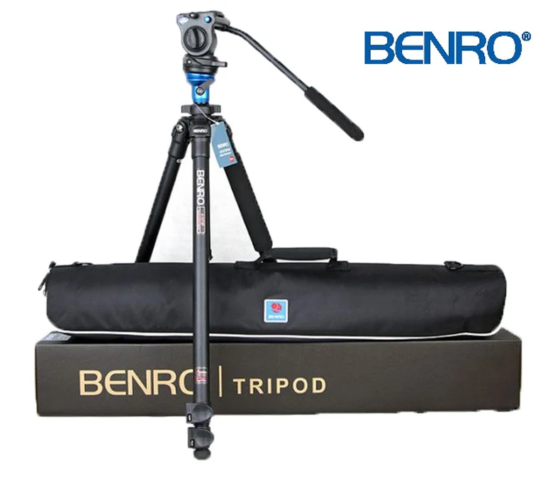 Cost-effective BENRO A1573FS2 Professional Aluminum Tripod For Video Camera 3D Fluid Head Videotape Dual-use Free Shipping ByDHL image 6
