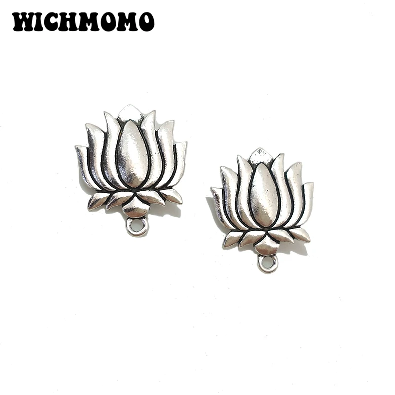 

New Fashion 6pcs Retro Lotus Zinc Alloy Earring Base Connectors Linkers for DIY Jewelry Accessories PJ220