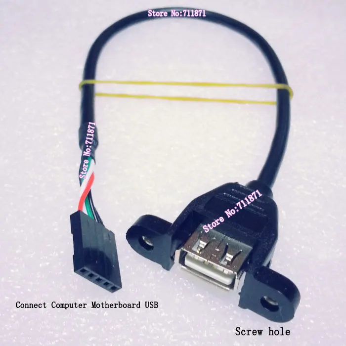 With Screw hole connect Computer MainBoard USB Cable 5P/4P Front USB to USB A Female Line USB2 USB2.0 tieline Extend line