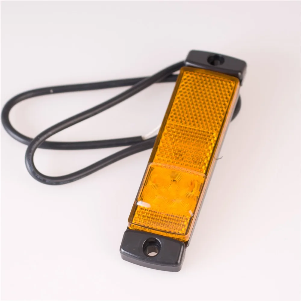 

2 Pcs 4*1.5" LED 12V/ 24V LED Side Marker Reflector Clearance Lamp Truck Trailer Lights Amber Turning Lamp Red Stop Tail Light