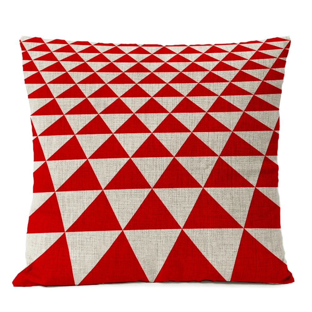 Nordic Geometric Red Christmas Pillow Cover Stripe Cushion Cover Home Decorative Throw Linen Pillowcase sofa Pillow Covers