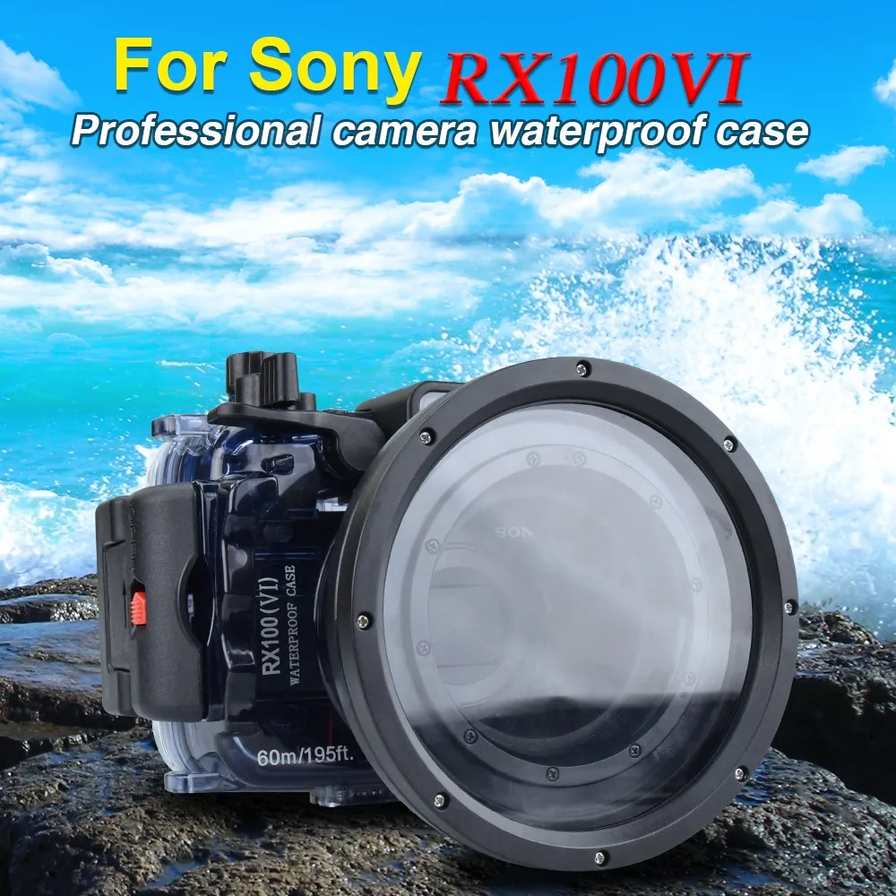 

Seafrogs 60m/195ft Diving Camera Underwater Waterproof Housing Case for Sony RX100 VI Mark 6 Camera