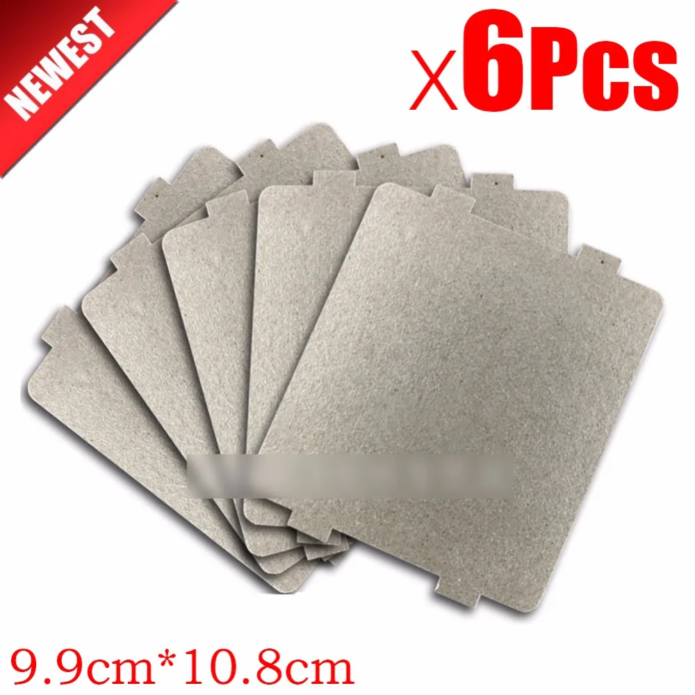 6pcs 9.9cm*10.8cmcm Spare parts thickening mica Plates microwave ovens sheets for Galanz Midea Panasonic LG etc.. magnetron cap