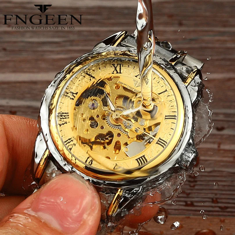 Brand machinery men \'s watches Relogio Masculino waterproof male watches double - sided clock hollow automatic mechanical watch