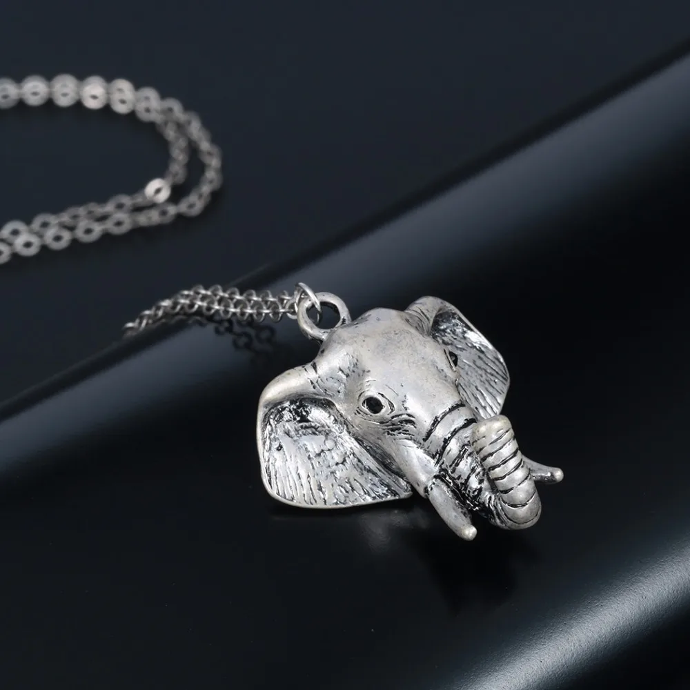 CHENGXUN 2020 Africa Original Elephant Head Necklace Cute Pendant Charm Jewelry Lucky Animal Boho Choker Collier