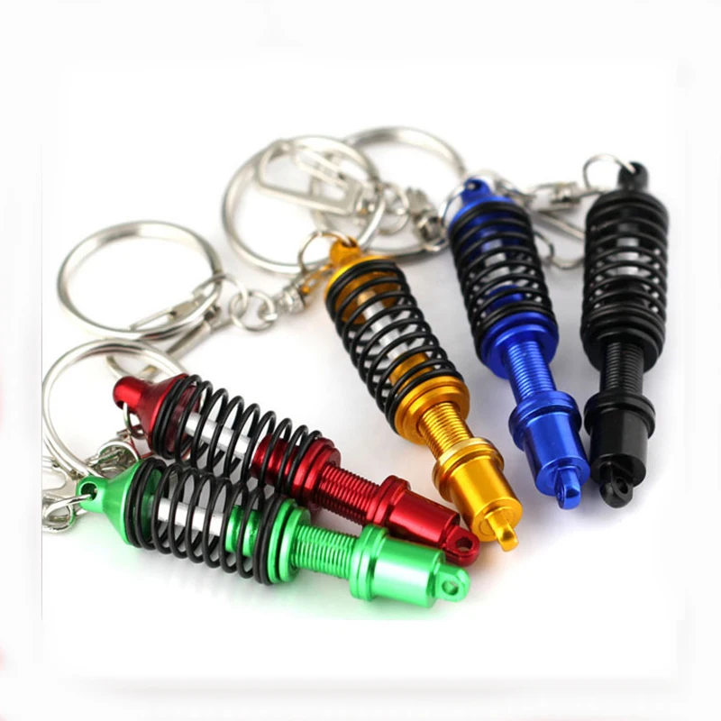 JQTUNING-Shock Absorber Keychain Adjustable Coilover Suspension Damper For Civic Car Key Chain