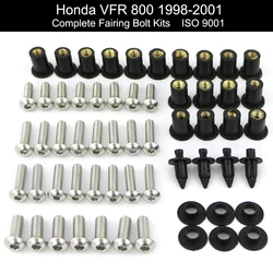 Fit For Honda VFR800 1998-2001 VFR 800 Motorcycle Accessories Complete Full Fairing Bolts Kit Stainless Steel Fairing Clips Nuts