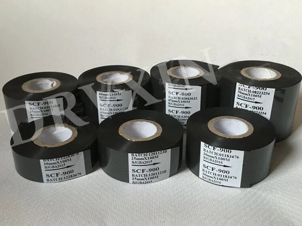 Ink Ribbon SCF-900 Manual Automatic Coder Labeling Machine Ribbon 20mm-50mmX100m For HP-241.241S.TJ-08.DY-8.DY-6 Date Coder