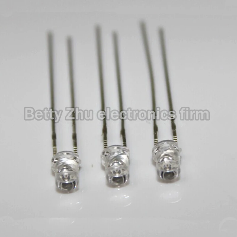 1000PCS/LOT F3 / 3mm flat head with side long-legged Water and clear yellow 588-590nm line LED light-emitting diode DIY