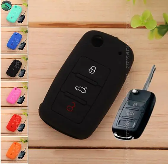 ACCESSORIES FIT FOR SKODA FABIA OCTAVIA SUPERB SEAT LEON IBIZA ALTEA ALHAMBRA SILICONE KEY REMOTE HOLDER COVER CASE FOB 3 BUTTON