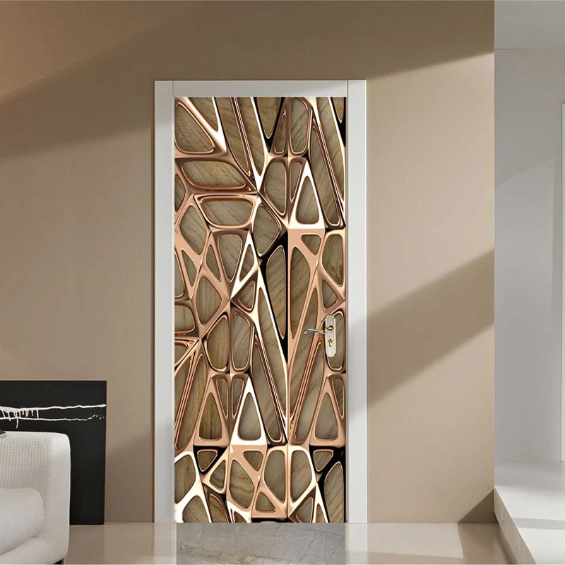 

Modern Abstract Wallpaper 3D Art Geometry Decoration Door Sticker Living Room Study Room Creative DIY Wall Sticker PVC Wallpaper