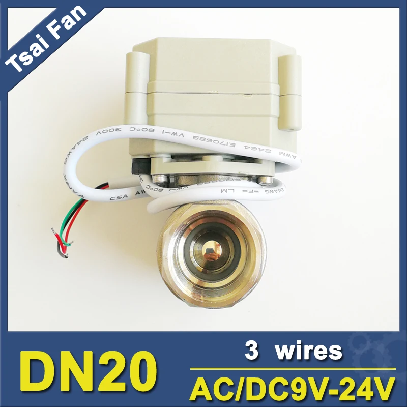 

2-Way Stainless 304 BSP/NPT 3/4'' (DN20) Motorized Valve AC/DC9-24V 3 Wires (CR303 Wiring) High Quality Metal Gear CE/IP67