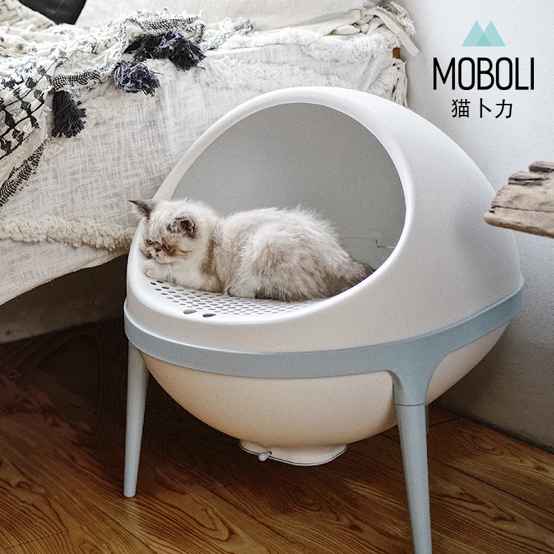 

Creative Planet Cat Litter Basin Large Semi Enclosed Litter Box Cat Litter Products Pet Cat Toilet Clean Basin Toilet Training