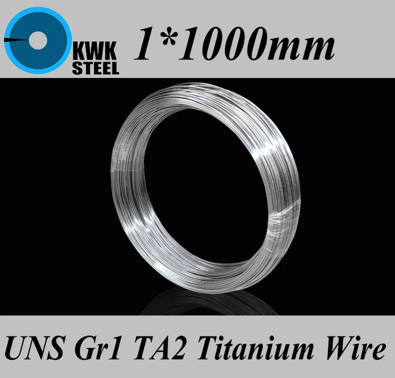 1*1000mm titanium draad uns gr1 ta2 pure titanium ti draad industrie of diy materiaal gratis verzending