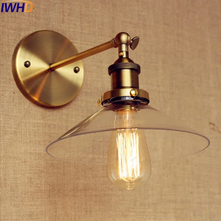 White Glass Retro Wall Lights Fixtures Wandlampen Rustic Style Loft Industrial Wall Sconce Vintage Edison Appliques Pared