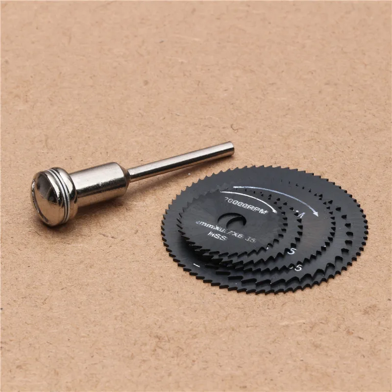 6 PCS HSS Hình Tròn Lưỡi Cưa Cắt Dao Bằng Gỗ Bộ Cắt Gỗ Gỗ Đen Đĩa Khoan Mandrel Cắt Quay dụng Cụ