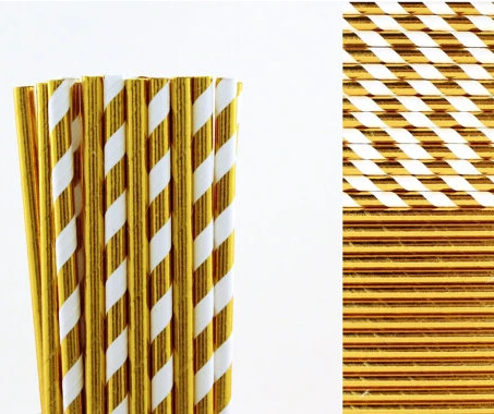 

Free DHL/FEDEX/UPS 1000pcs Paper Straws, Gold Foil Paper Straws, Drinking Paper Straws Silver Foil Straw Party Deco