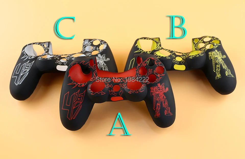 보호 실리콘 스킨 케이스 커버, PS4 컨트롤러 쉘, 1 개