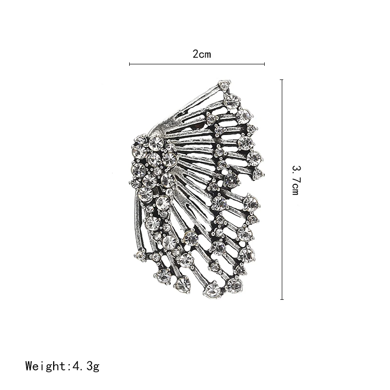Statement Crystal Stud Earrings For Woman Punk Rock Boucle D\'oreille Vintage Jewelry Dazzling Cubic Zirconia Brincos