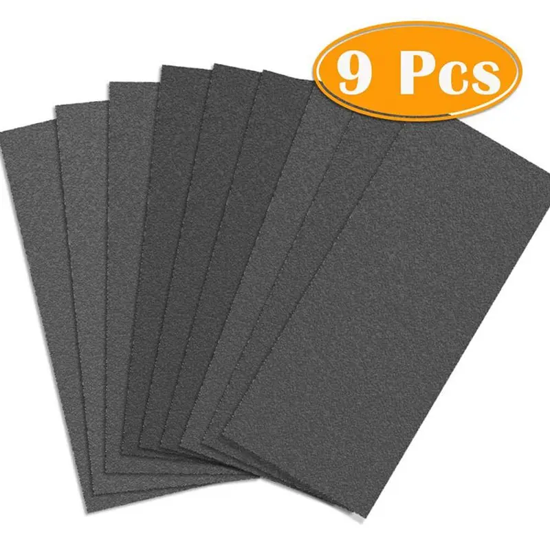 9 Pcs 3000 5000 7000 Hoch Grit Nass Und Trocken Schleifpapier Sortiment Trockenmauer Sanding Papier 9X3,6 Zoll Für auto Farbe Auto Körper Autom