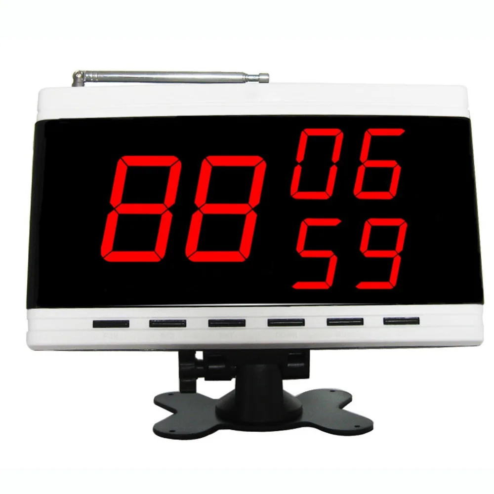 SINGCALL Wireless Service Paging System, to Call Waiter,APE9300 White Display Receiver, Display 3 Groups Numbers