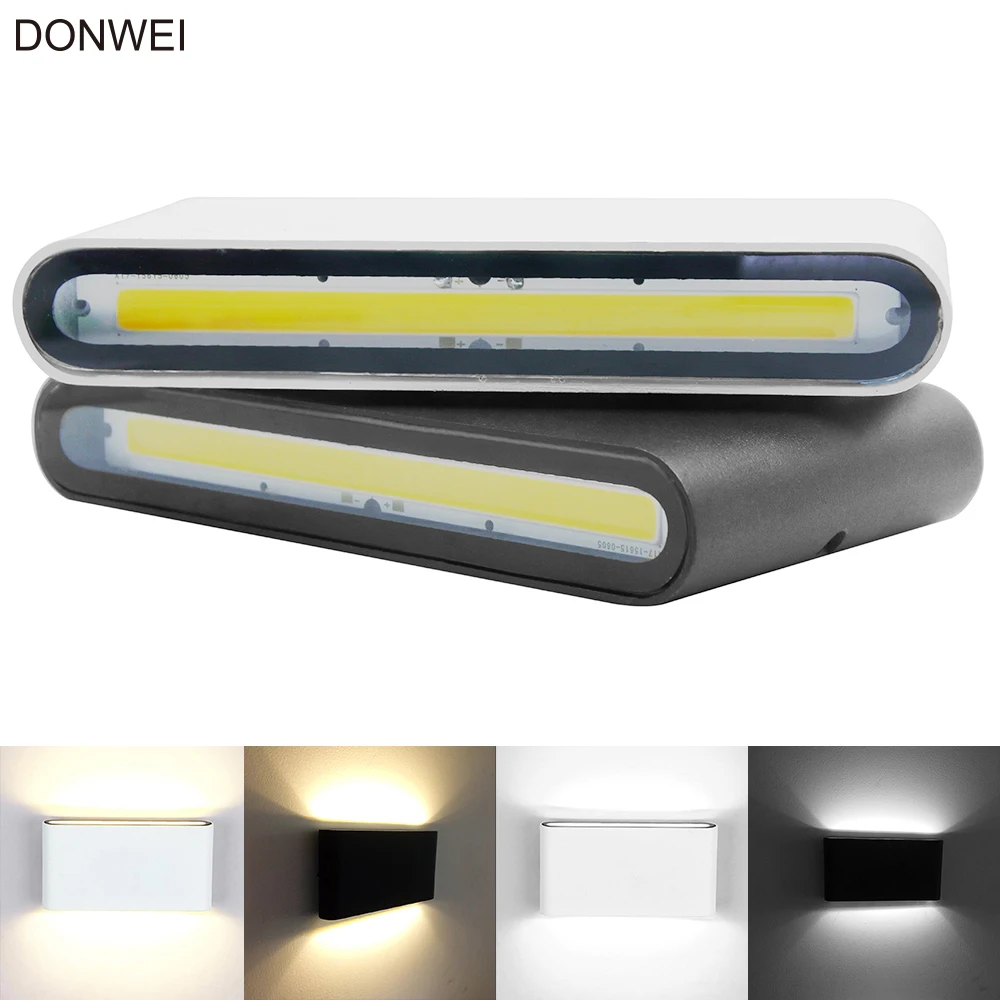 Outdoor Waterproof IP65 6W 12W COB LED Porch Lights Modern Indoor Decor Up Down Dual-Head Aluminum Wall Lamp AC85-265V